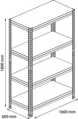 Étagère de garage en acier thermo-laqué H.180 x L.165,6 x P.60 cm GoodHome Rand