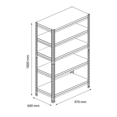 Étagère de garage en acier thermo-laqué H.180 x L.97 x P.60 cm GoodHome Rand
