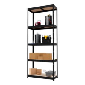 Étagère de garage en acier thermo-laqué noir GoodHome Ryle H. 179 x L. 75 x P. 35 cm