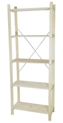 Étagère de garage en bois 5 tablettes L.65 x H.170 x P.28 cm Symbios
