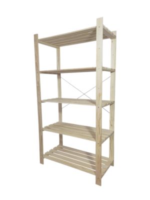 Étagère de garage en bois 5 tablettes L.90 x H.170 x P.45 cm Symbios