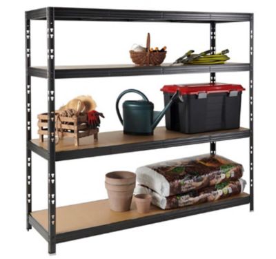 Étagère de garage métal XXL Antik 4 tablettes L. 200 x H. 185 x P. 60 cm
