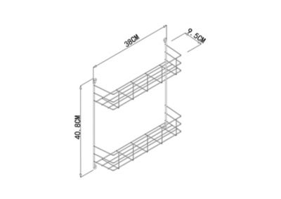 Etagère de porte GoodHome Datil, 2 niveaux