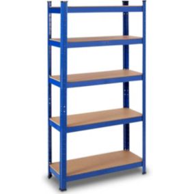 Etagere de Rangement avec 5 Etageres pour Garage Atelier Divers Modeles Charge Lourde en Fer et MDF