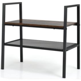 Etagere de Rangement, Etagere a 2 Niveaux, Etagere a Echelle Empilable a Style Industriel pour Salon, Chambre, Cuisine, Entree