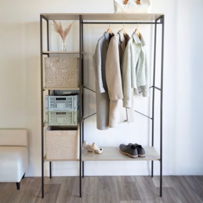 Étagère de rangement style industriel Napari 4 cases bois et métal H. 190 x L. 116,4 cm