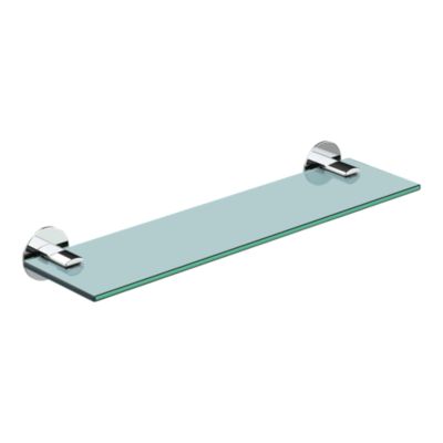 Étagère de salle de bain en verre et acier inoxydable chromé H.40 cm Cavally GoodHome