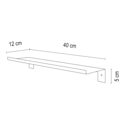 Étagère de salle de bains murale en métal chromé l.40 x H.6 x P.12 cm, Glomma