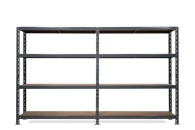 Étagère double de garage en métal gris Modulo H. 192,4 x L. 200 x P. 40 cm