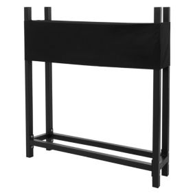 Etagere en Métal pour Bois de Cheminée avec Couvercle, 113x25x115 cm, Anthracite