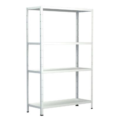 Étagère en métal blanc Schulte Regalwelt Powermax H.180 x L.90 x P.40 cm
