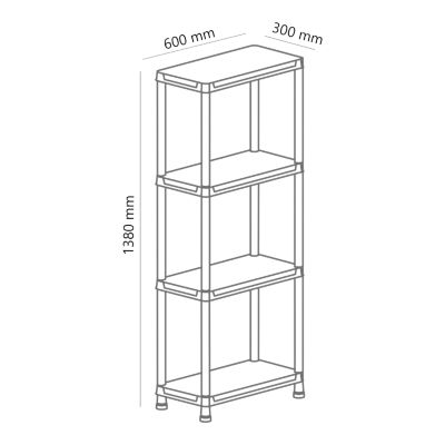 Étagère en résine l. 60 x H.138 x P 30 cm.