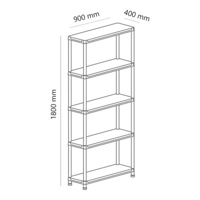 Étagère en résine l. 90 x H.180 x P 40 cm.