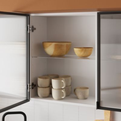 Etagère en verre pour caisson haut de cuisine GoodHome Cicely l. 45.85 cm x P.27.35 cm, 2 pièces