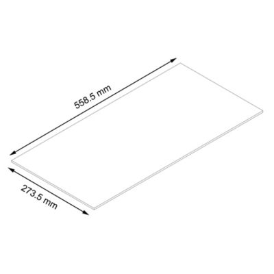 Etagère en verre pour caisson haut de cuisine GoodHome Cicely l. 55.85 cm x P.27.35 cm, 2 pièces