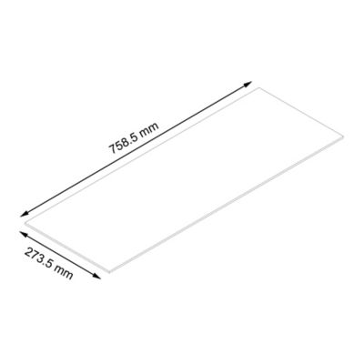 Etagère en verre pour caisson haut de cuisine GoodHome Cicely l. 75.85 cm x P.27.35 cm, 2 pièces
