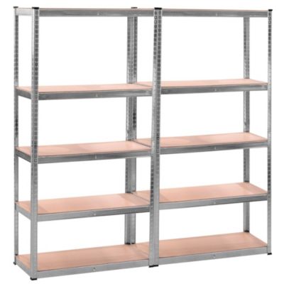Etagere garage 180 x 40 x 180 CM metallique 5 niveaux gris et bois