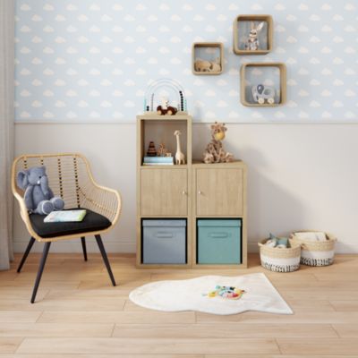 Étagère modulable 2 cubes GoodHome Mixxit effet chêne H. 73,5cm x l. 38,8cm