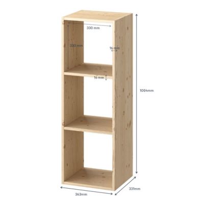 Étagère modulable 3 cubes en pin GoodHome Mixxit l. 36,3 x H. 105,4 cm