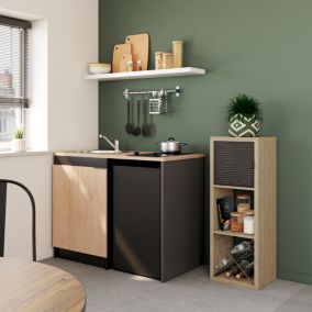 Étagère modulable 3 cubes GoodHome Mixxit effet chêne