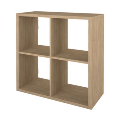 Étagère modulable 4 cubes GoodHome Mixxit effet chêne l. 73,5cm x H. 73,4cm