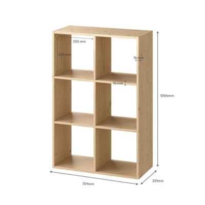 Étagère modulable 6 cubes en pin GoodHome Mixxit l. 70,9 x H. 105,4 cm