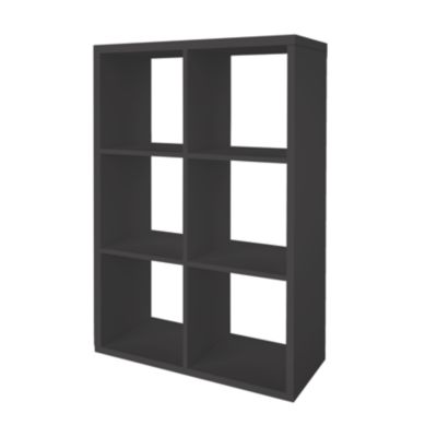 Étagère modulable 6 cubes GoodHome Mixxit anthracite l. 73,5cm x H. 108cm