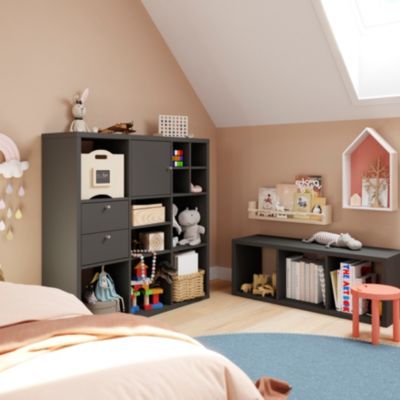 Étagère modulable 6 cubes GoodHome Mixxit anthracite l. 73,5cm x H. 108cm