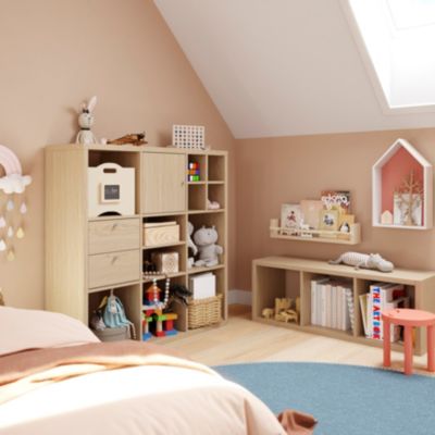Étagère modulable 6 cubes GoodHome Mixxit effet chêne l. 73,5cm x H. 108cm