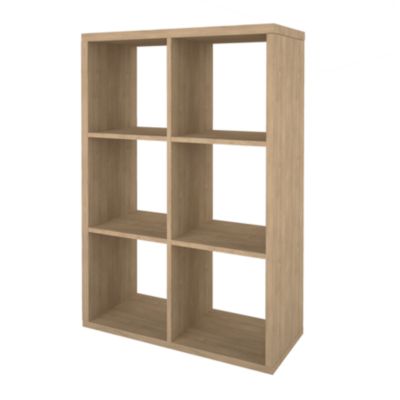 Étagère modulable 6 cubes GoodHome Mixxit effet chêne l. 73,5cm x H. 108cm