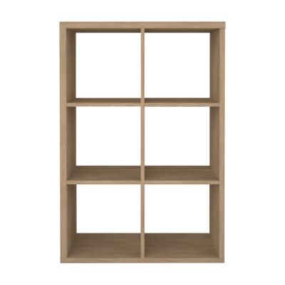 Étagère modulable 6 cubes GoodHome Mixxit effet chêne l. 73,5cm x H. 108cm