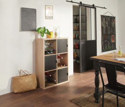 Étagère modulable 6 cubes GoodHome Mixxit effet chêne l. 73,5cm x H. 108cm