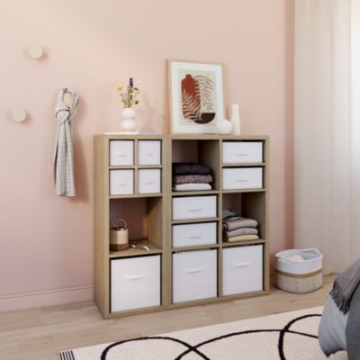 Étagère modulable 6 cubes GoodHome Mixxit effet chêne l. 73,5cm x H. 108cm