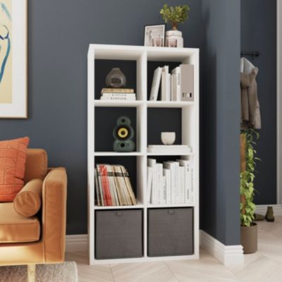 Étagère modulable 8 cubes GoodHome Mixxit blanc l.73,5 x H.142,6 x P.33 cm