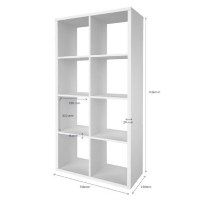 Étagère modulable 8 cubes GoodHome Mixxit blanc l.73,5 x H.142,6 x P.33 cm