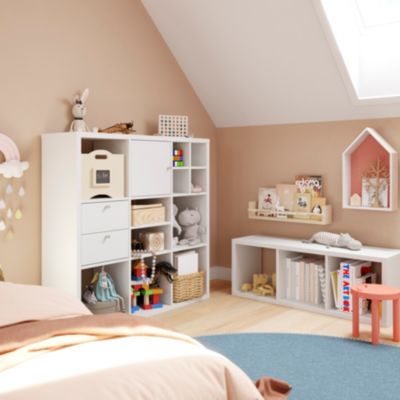 Étagère modulable 9 cubes GoodHome Mixxit blanc H. 108cm x l. 108,1cm