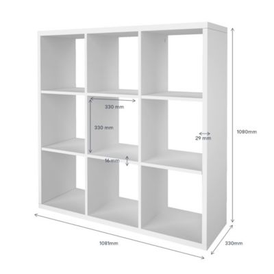 Étagère modulable 9 cubes GoodHome Mixxit blanc H. 108cm x l. 108,1cm