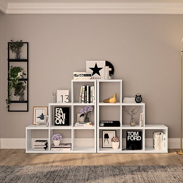 Sobuy - Bibliothèque style échelle 5 niveaux en MDF blanc - Dimensions Sobuy - Bibliothèque style échelle 5 niveaux en MDF blanc - Dimensions