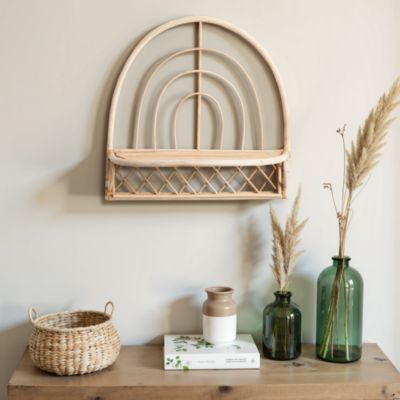 Etagère murale arche en rotin L.44 x H.44 x P.18 cm