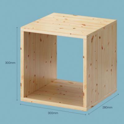 Étagère murale cube en pin massif GoodHome Rigga L. 30 cm
