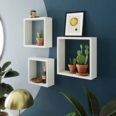 Étagère murale cube modulable Rigga Form, blanc vendue par 3 pièces
