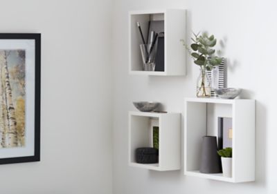 Étagère murale cube modulable Rigga Form, blanc vendue par 3 pièces