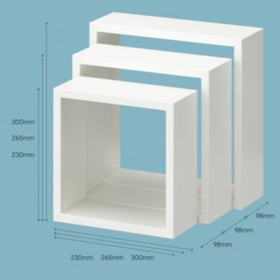 Étagère murale cube modulable Rigga Form, blanc vendue par 3 pièces