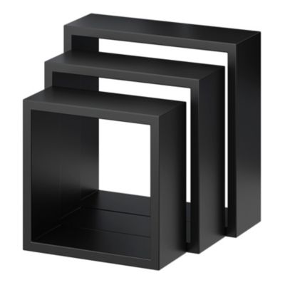 Étagère murale cube modulable Rigga Form, noir vendue par 3 pièces