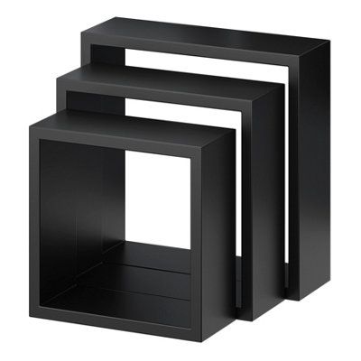 Étagère murale cube modulable Rigga Form, noir vendue par 3 pièces
