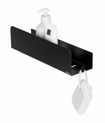 Étagère murale de salle de bains l.30 x H.8 cm noir en acier inoxydable Wenko Lizan