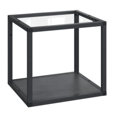 Étagère murale en aluminium noir mat GoodHome Caraway L. 40 cm x H. 36