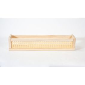 Étagère murale en bois effet chêne et cannage rotin L.50 x H.10 x P.10 Ariane