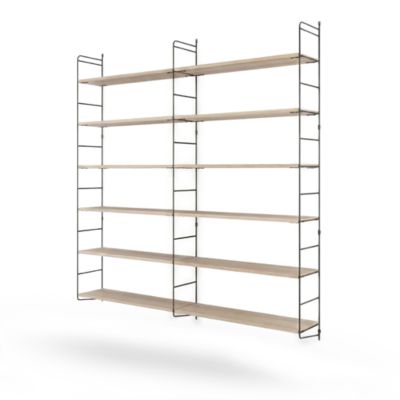 Étagère murale modulable 12 tablettes et 3 échelles effet chêne GoodHome Rigga H. 171,2 x L. 160 x P. 29 cm