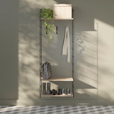Étagère murale modulable 3 tablettes et 2 échelles effet chêne GoodHome ...